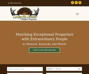 Livingthedreamland.com(Missouri, Kentucky and Illinois Land For Sale) Screenshot