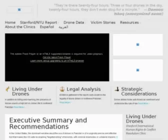 Livingunderdrones.org(University Network for Human Rights) Screenshot