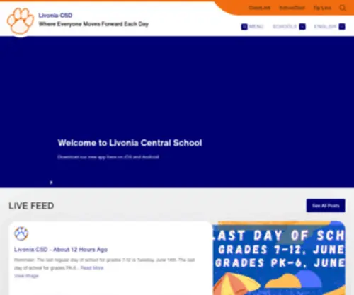 Livoniacsd.org(Livonia Central School District) Screenshot