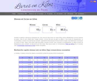 Livresenkilos.com(Conversion de poids) Screenshot