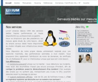 Lixium.fr(Serveurs dédiés et infogérés pour professionnels) Screenshot