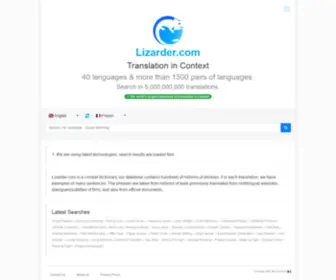 Lizarder.com(Translation in Context) Screenshot