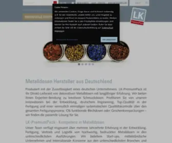 LK-Premiumpack.de(Metalldosen Hersteller aus Deutschland mit langer Erfahrung) Screenshot