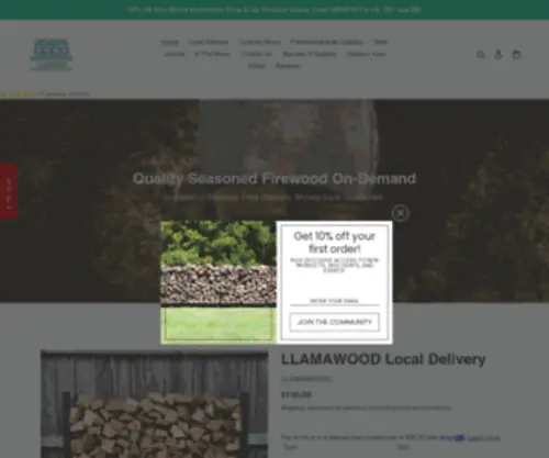 LLamawood.com(On-Demand Firewood Delivery) Screenshot