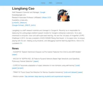 LLcao.net(Liangliang Cao&#039;s Webpage) Screenshot