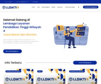 LLdikti4.or.id(Lembaga Layanan Pendidikan Tinggi Wilayah 4) Screenshot