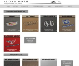 LLoydmats.com(Custom Car & Truck Floor Mats) Screenshot