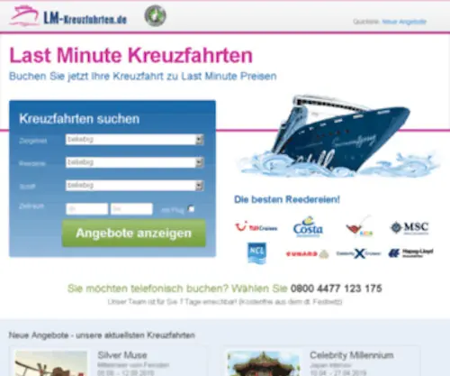 LM-KreuzFahrten.de(Last minute kreuzfahrten) Screenshot