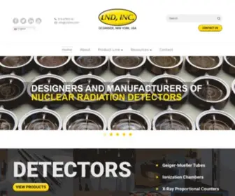 Lndinc.com(Designers and Manufactures of Nuclear Radiation Detectors) Screenshot