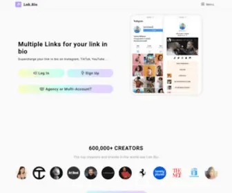 LNK.bio(Supercharge your Link in Bio on Instagram) Screenshot