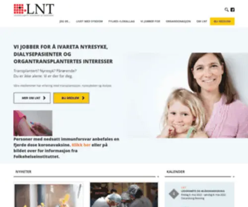LNT.no(Landsforeningen for Nyrepasienter og Transplanterte (LNT)) Screenshot