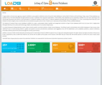 Loadb.org(Listing of Open Access Database (LOADB)) Screenshot