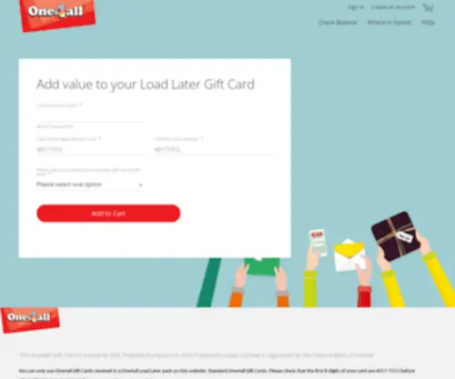 Loadlater.ie(Add value to your Load Later Gift Card) Screenshot