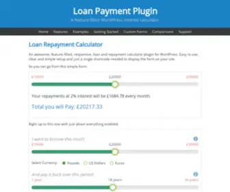 Loanpaymentplugin.com(Loan Repayment Calculator for wordpress) Screenshot