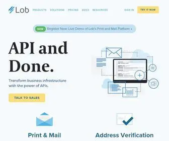 Lob.com(Direct Mail Automation and Address Verification APIs) Screenshot