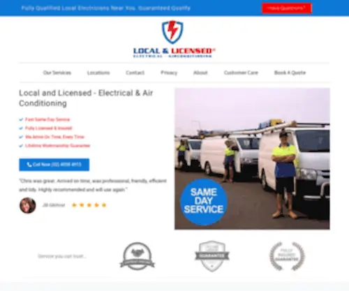 Localandlicensed.com.au(Electrician Sydney) Screenshot