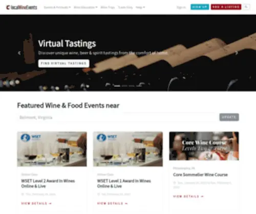 Localbeerevents.com(Wine and Food Events by City) Screenshot