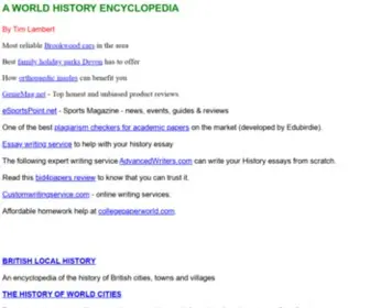 Localhistories.org(An Encyclopedia of World History) Screenshot