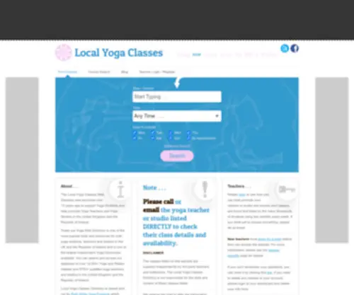 Localyogaclasses.co.uk(Find a Yoga & Pilates Class) Screenshot