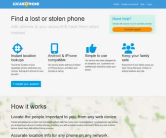 Locateaphone.com(Find a mobile phone) Screenshot