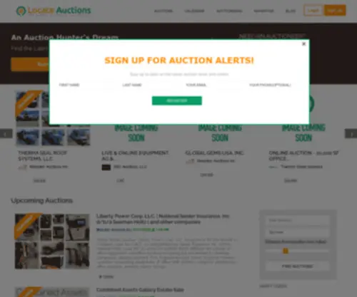 Locateauctions.com(Find live and online auctions any place any time) Screenshot