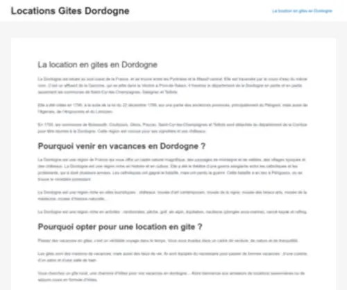 Locations-Gites-Dordogne.com(La location en gites en Dordogne) Screenshot