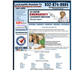 Locksmithhumbletx.com(Humble Tx Locksmith Residential Locksmith Humble Automobile Locksmiths Lost Keys Commercial 24 Hr Emergency Lockouts Humble Tx) Screenshot