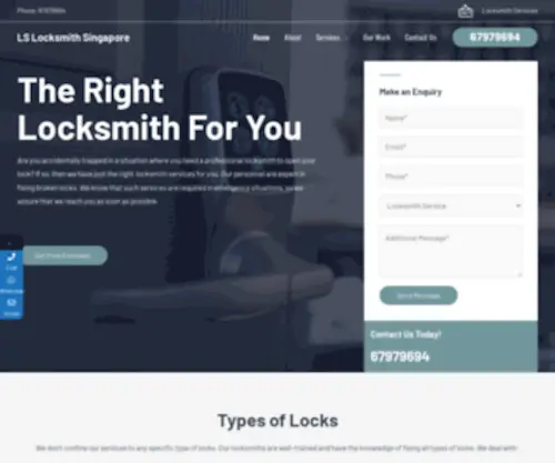 Locksmithsingapore.net(Recommended Locksmith & Door Repair Service at Low Cost in Singapore) Screenshot