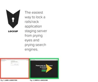 Lockupgem.com(A ruby gem to lock a rails/rack application staging server from prying eyes and prying search engines) Screenshot