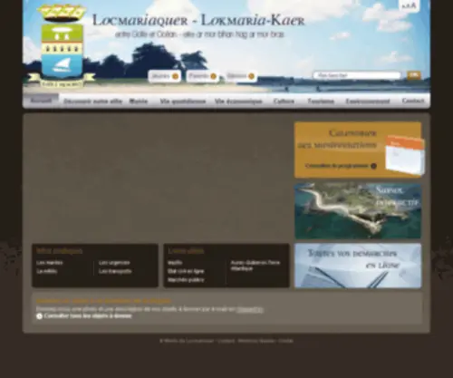 Locmariaquer.fr(Mairie de Locmariaquer au cœur de la Bretagne dans le MorbihanLokmaria) Screenshot