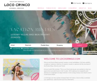 Locogringo.com(Mayan Riviera travel guide & reservations for luxury Beach Rentals) Screenshot
