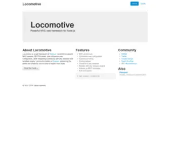 Locomotivejs.org(Powerful MVC web framework for Node.js) Screenshot