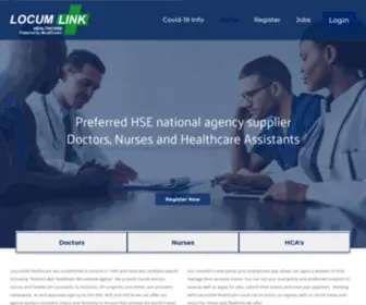 Locumlink.ie(Awarded Ireland's Best Healthcare Agency) Screenshot