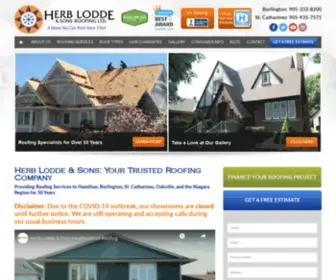 Lodderoofing.com(Roofing Company in Burlington & St) Screenshot