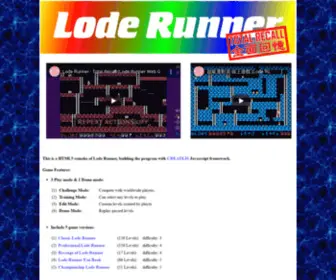 Loderunnerwebgame.com(Lode Runner Web Game (free online game)) Screenshot