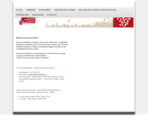 Lodevoisetlarzac.fr(Site internet de la Communauté de communes Lodévois et Larzac (Hérault)) Screenshot