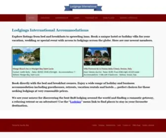 Lodgingsinternational.com(Worldwide Accommodation Listings) Screenshot