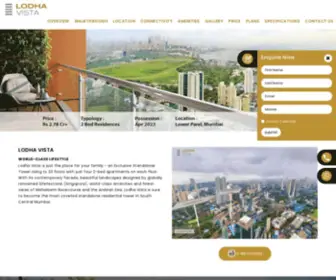 Lodhagroup-Vista.com(Lodha Vista offers premium 2 BHK in Lower Parel by Lodha Group) Screenshot