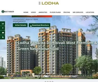 Lodhapanacea.com(Lodha Panacea Most Luxurious and Colourful Township in Dombivali) Screenshot