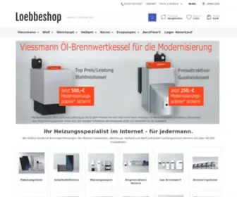 Loebbeshop.de(Ihr Heizungsspezialist im Internet für jedermann) Screenshot