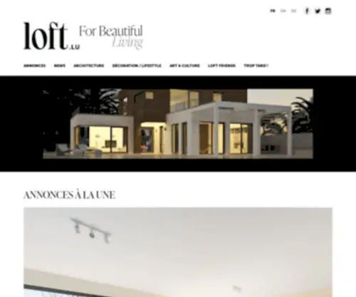 Loft.lu(La référence du marché immobilier haut de gamme au Luxembourg) Screenshot