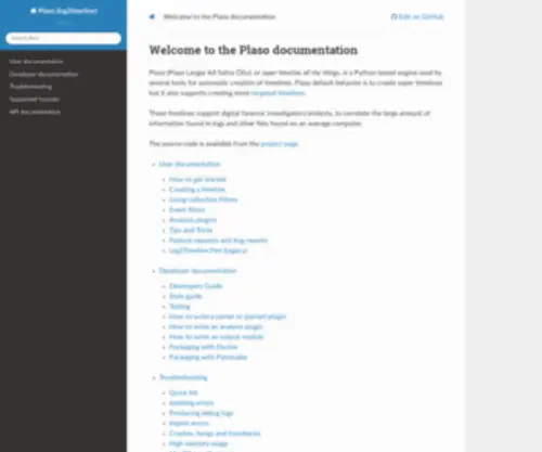 Log2Timeline.net(Plaso (log2timelinedocumentation) Screenshot