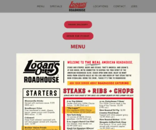 Loganscalifornia.com(Logan's Roadhouse) Screenshot