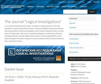 Logicalinvestigations.ru(Журнал «Логические исследования») Screenshot