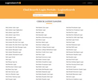 Loginssearch.com(Find Information on Login Portals to Websites for free) Screenshot