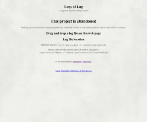 Logsoflag.com(Logs of Lag) Screenshot
