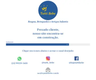 Lojatuttibebe.com.br(Site em Construção) Screenshot