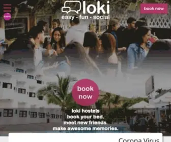 Lokihostel.com(Loki Hostels) Screenshot