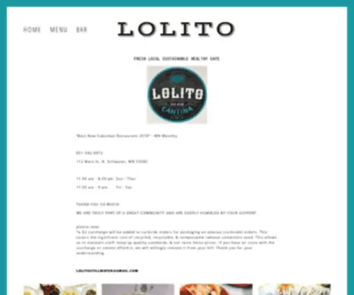 Lolitostillwater.com(Authentic Mexican) Screenshot