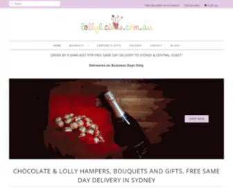 Lollylicious.com.au(Chocolate and Lolly Bouquets Delivered #1 in Sydney Free Delivery) Screenshot